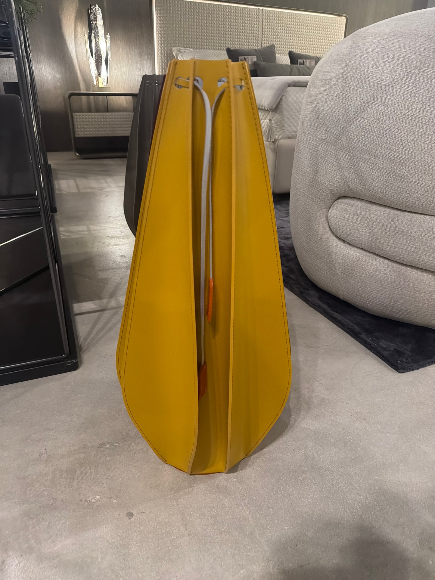 Airnova Leather Plisse Vase Narrow Tall