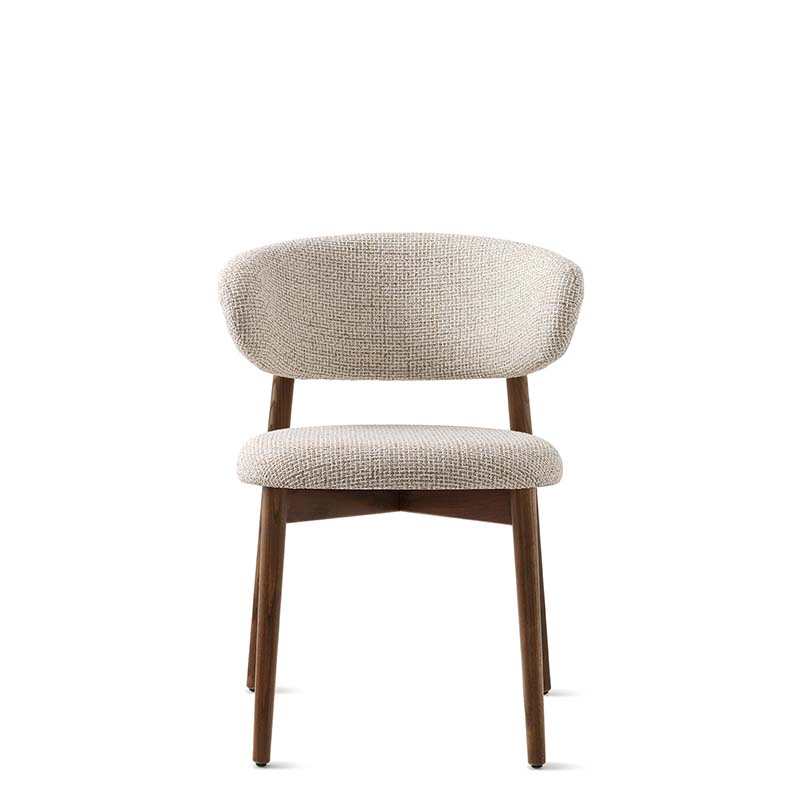 Calligaris Oleandro Dining Chair Hemp Boucle Seat/ Walnut Finish