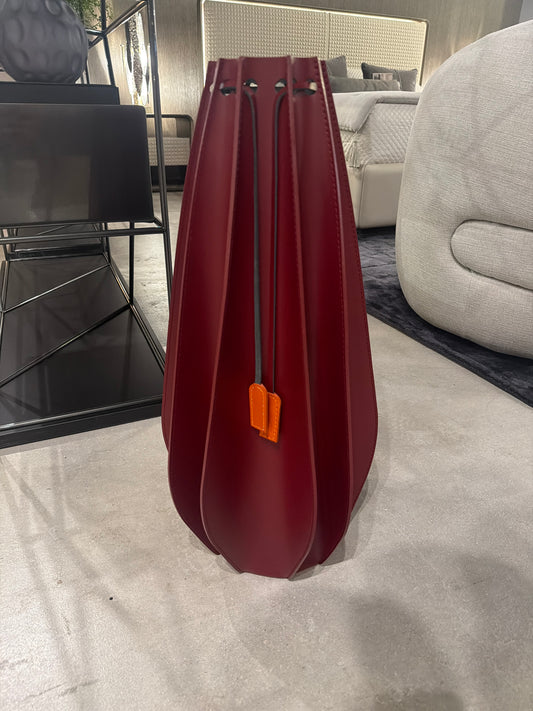 Airnova Leather Plisse Vase Narrow Tall