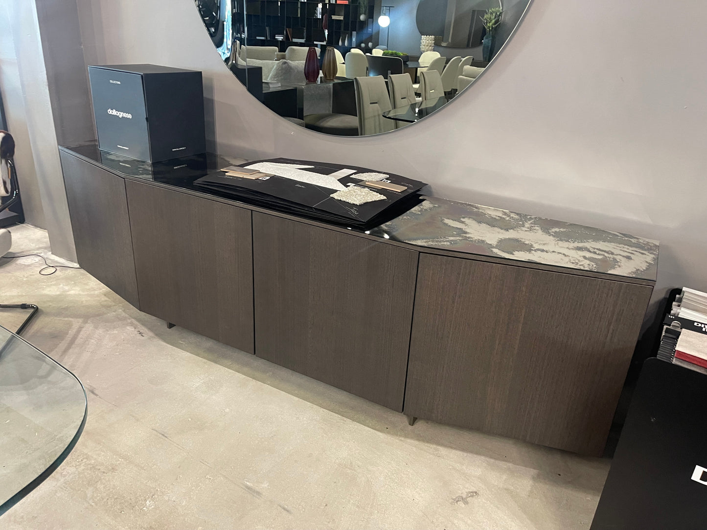 Ditre Angle Wood/Stone Sideboard