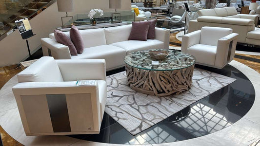 Smania Snake Skin Accent Chair in White Leather