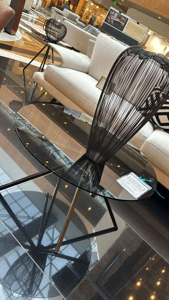 Bontempi Casa Smoked Glass Round Side Table