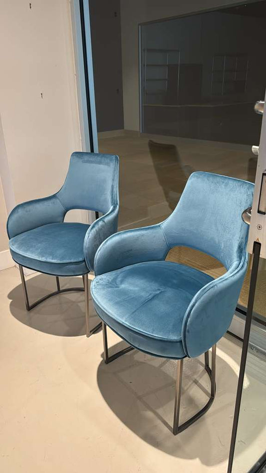Smania Turquoise Velvet Chair