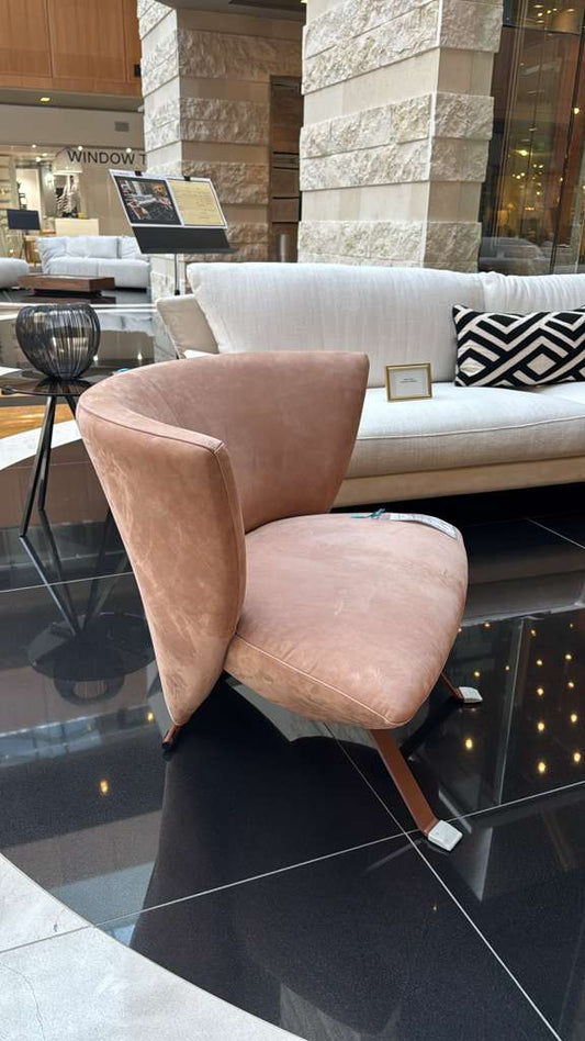 Il Loft Jada Accent Chair in Pink Leather