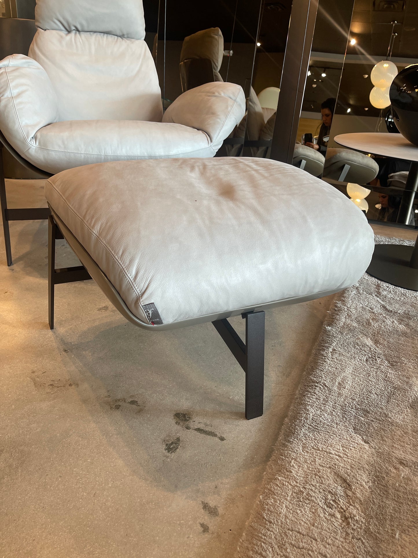 Arketipo Jupiter Lite Footstool Ottoman in Light Grey