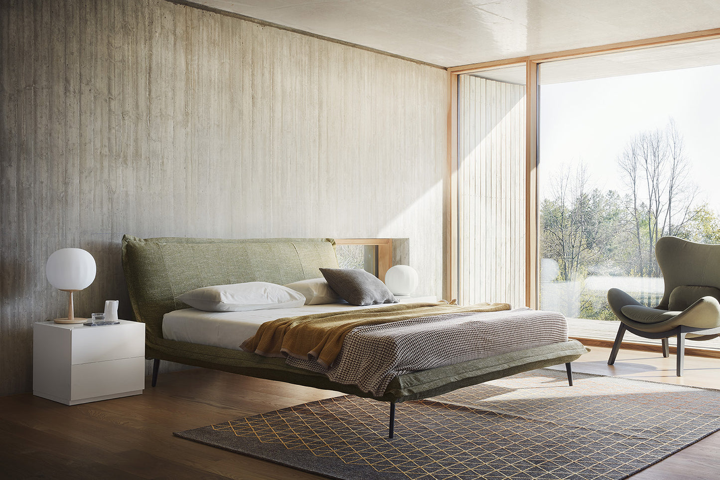 Calligaris Softly King Size Bed in WHITE