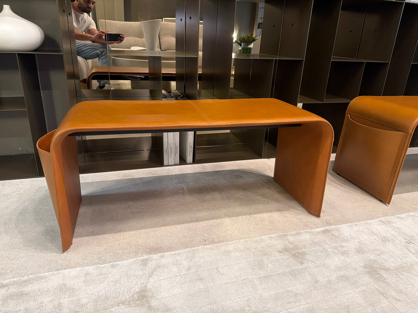 Calligaris Shape Leather Bench
