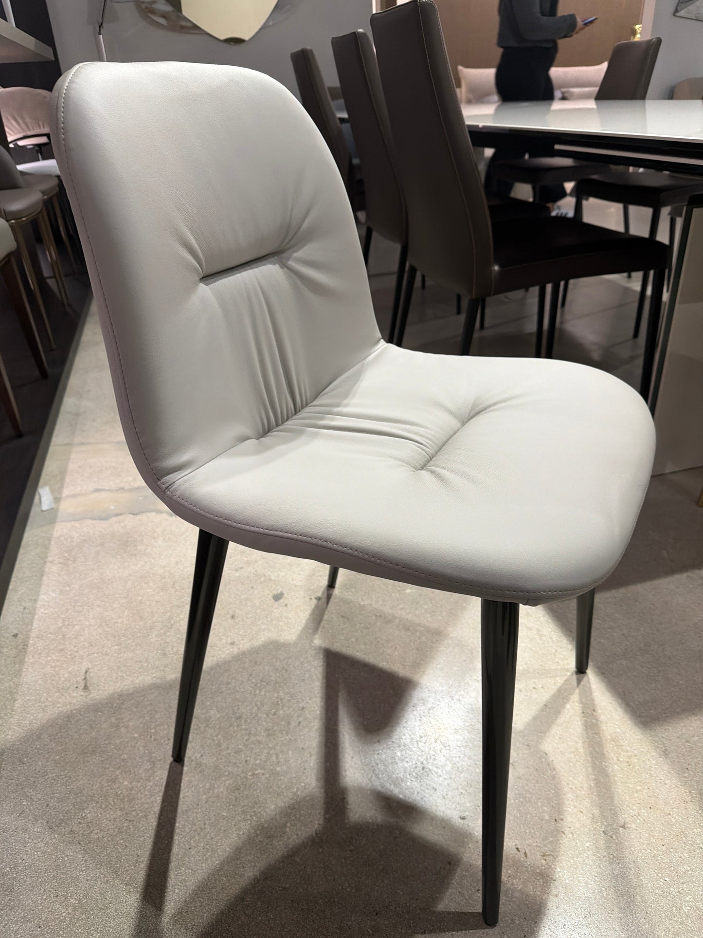 Bontempi Casa Chantal Dining Chair- Light Grey/ Natural