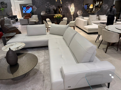 Nicoline Egeo Leather Sectional (Light Grey)