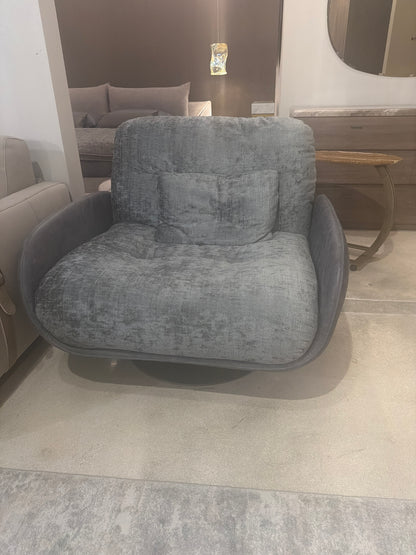 Borzalino Ayton Swivel Arm Chair Leather/Chinelle