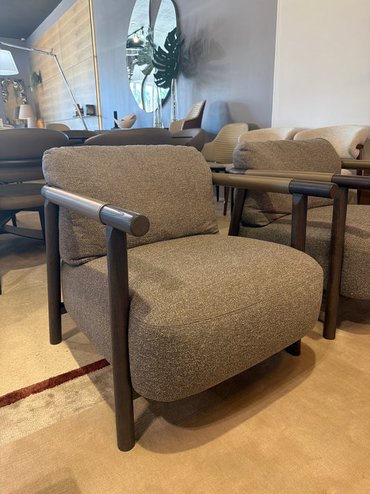 Ditre Italia Nathy Arm Chair, Fabric with Leather Details