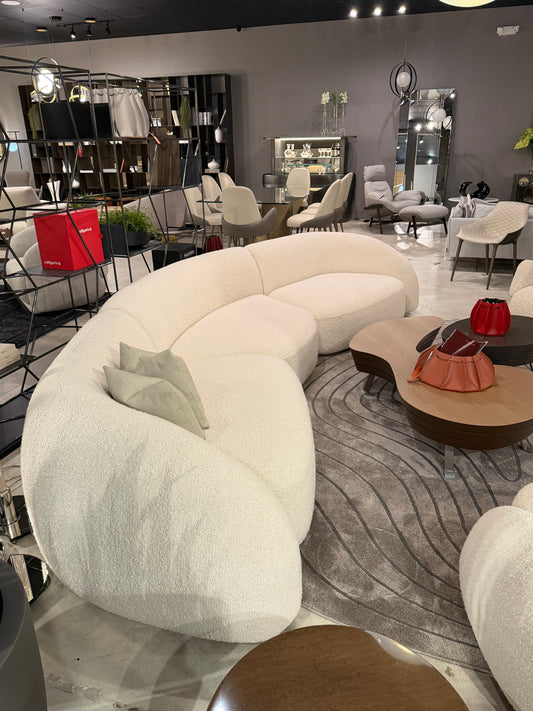 Italia Lounge Oasi Curved Sofa in Boucle