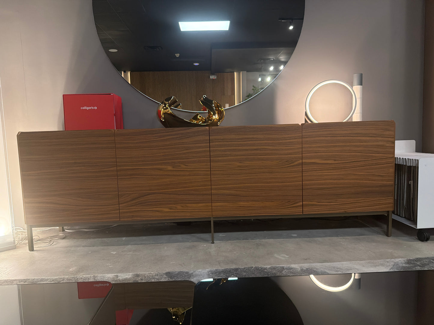 Bontempi Pica Walnut Credenza Sideboard