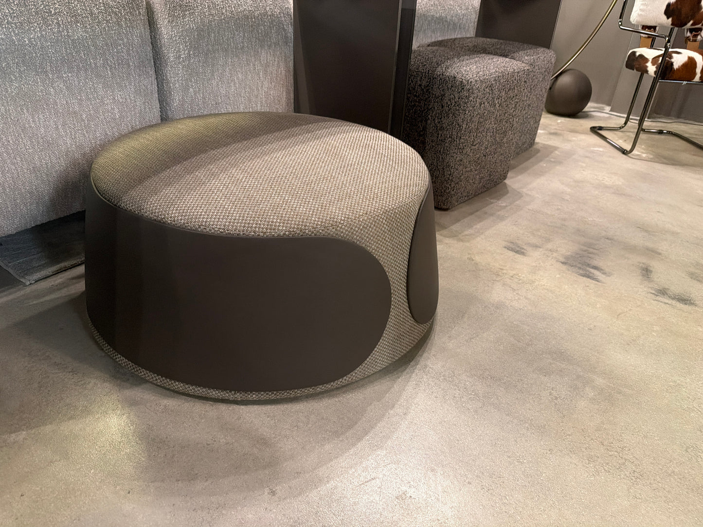Tonin Casa Mama Pouf- Large Size Leather/Fabric