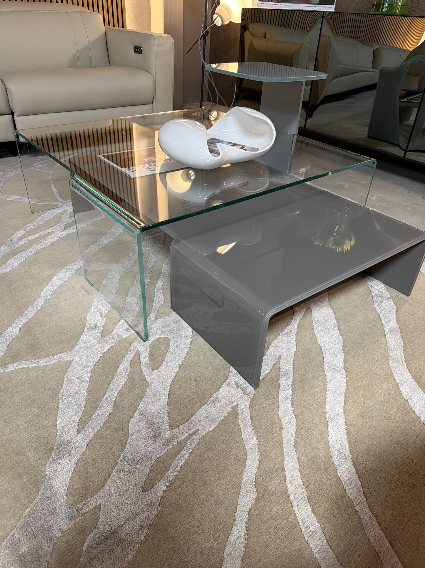 Sovet Spider Nesting Glass Coffee Table Set of 2