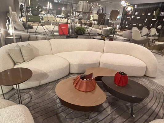Italia Lounge Oasi Curved Sofa in Boucle