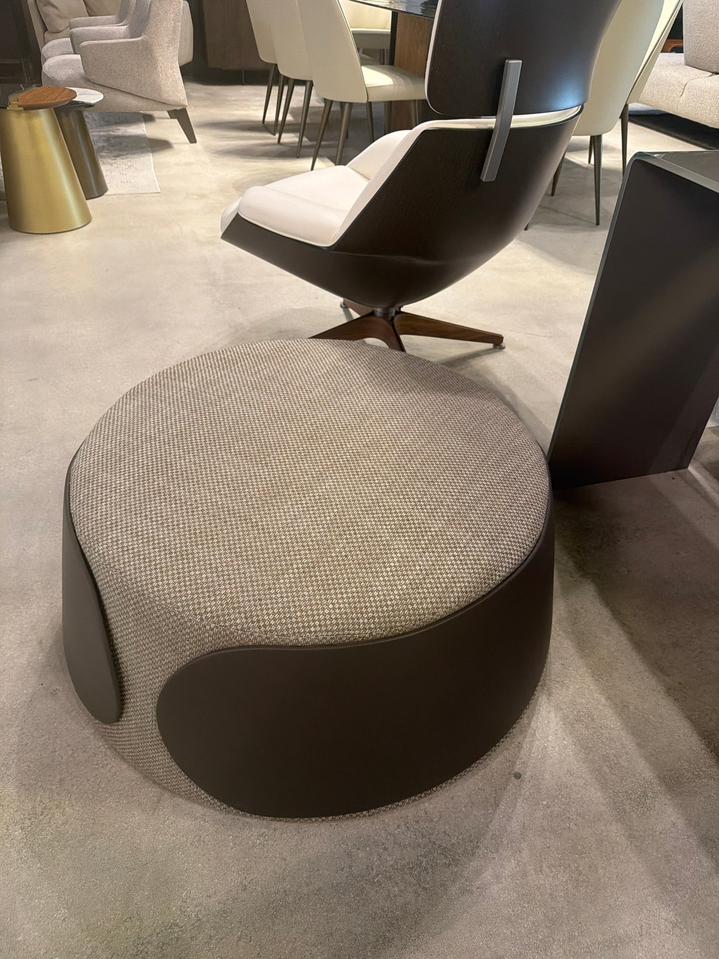 Tonin Casa Mama Pouf- Large Size Leather/Fabric