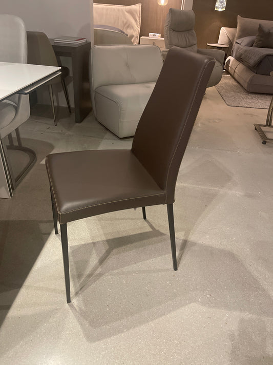 Calligaris Aida Brown Leather Dining Chair