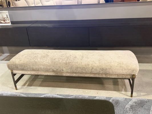 Il Loft Kyoto Bench  Chenille Fabric/ Black Metal Legs