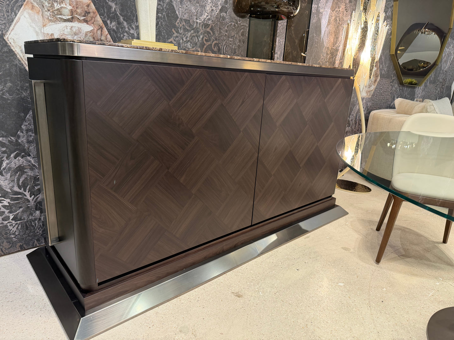 Smania Mayson Sideboard with Stone Top and Refrigerator
