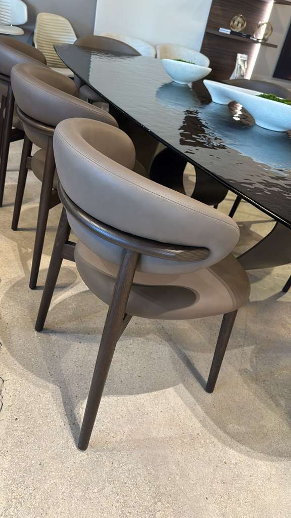 Calligaris Oleandro Dining Chair Mud Brown Seat + Smoke wood Legs