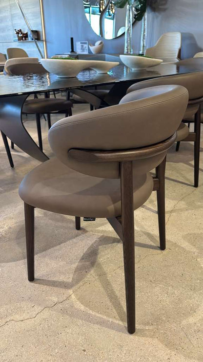 Calligaris Oleandro Dining Chair Mud Brown Seat + Smoke wood Legs