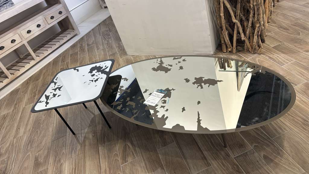 Il Loft Shatter Nesting Coffee Table w Mirror Finish