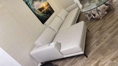 Nicoline Bora Leather Sectional in Royal 2341 White Leather