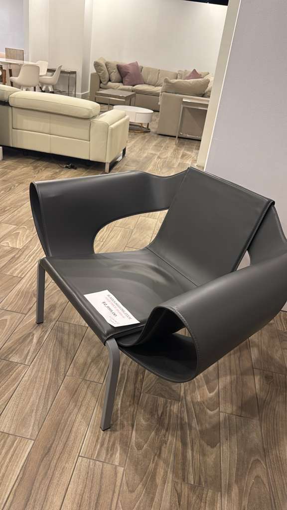 Il Loft Ribbon Chair, Italian Leather Accent Chair