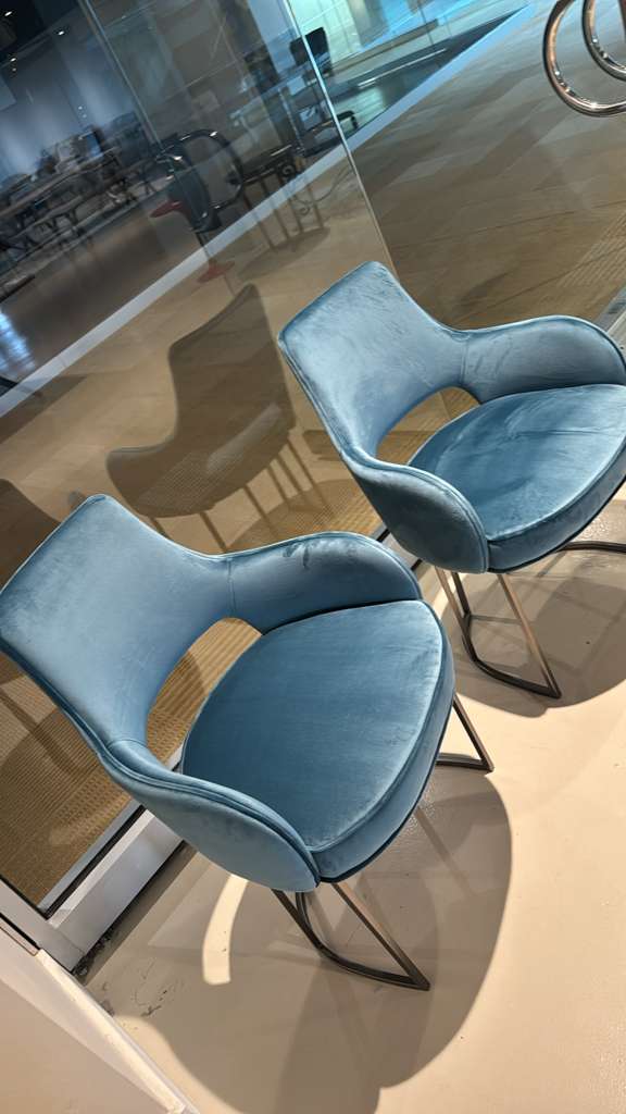 Smania Turquoise Velvet Chair