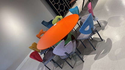 Il Loft Cosmo Round Dining Table Round Multicolor with 8 Chairs