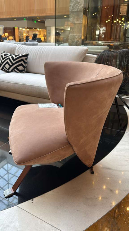 Il Loft Jada Accent Chair in Pink Leather