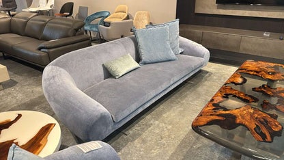 Il Loft Airstrike 3 Seater Sofa In Azure Velvet 102" x 38"