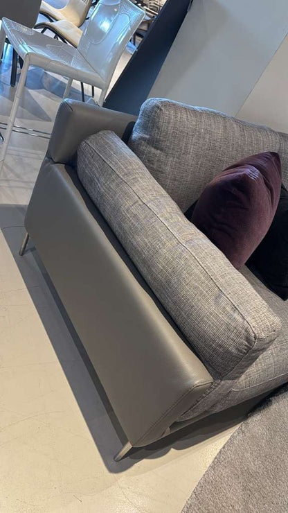 Nicoline Cadorna 3 Seater Leather Frame and Fabric Seat Sofa