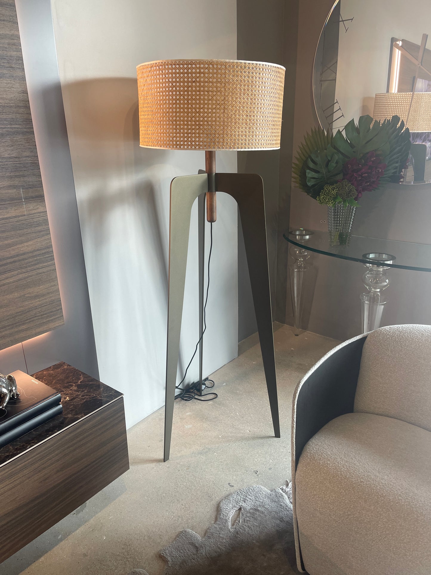 Tonin Casa Klimt Lamp in Rattan and Bronze