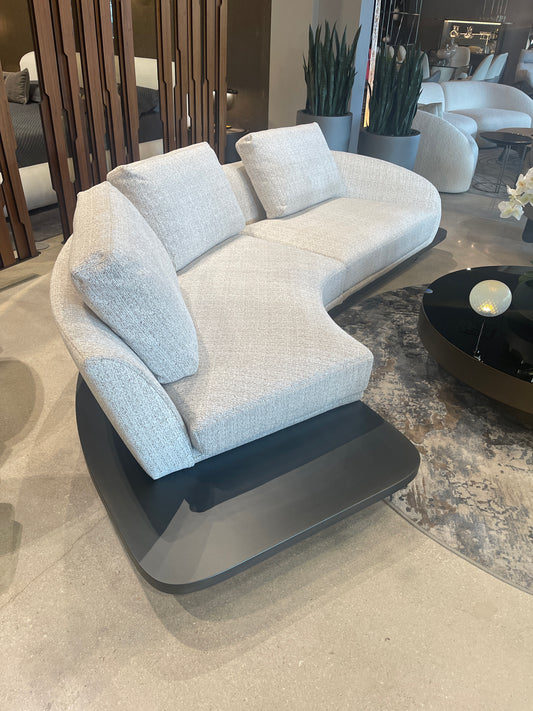 Reflex Segno Sofa/ Sectional in white and taupe/ Wood Ash Details