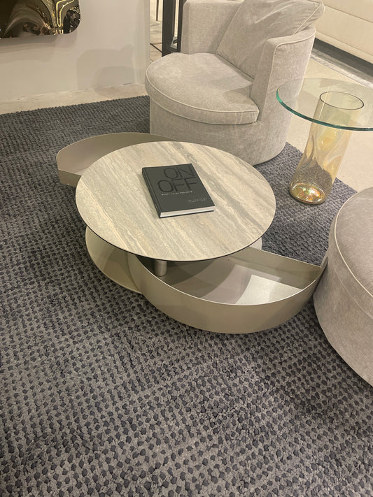 Naos Theta Coffee Table/Side Table in travertine Top