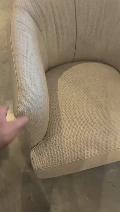 Nicoline Lady Swivel Armchair with Leather Back and Fabric Seat