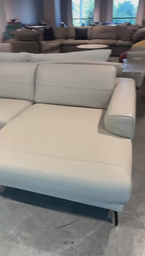 Nicoline Bora Leather Sectional in Royal 2341 Right Facing