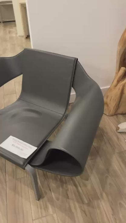 Il Loft Ribbon Chair, Italian Leather Accent Chair