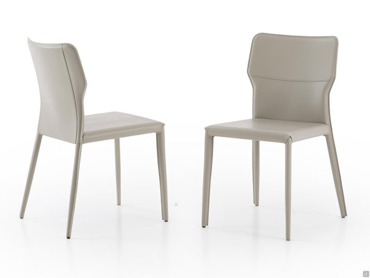 Airnova Maryl All Leather Dining Chair- Grey